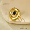 Wholesale Geometric Stainless Steel Ring Plated 18K Gold Inlaid Natural Stone Light Luxury Style