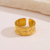 Wholesale Geometric Stainless Steel Ring Retro Style 18K Gold Plated For Women