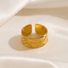 Wholesale Geometric Stainless Steel Ring Retro Style 18K Gold Plated For Women
