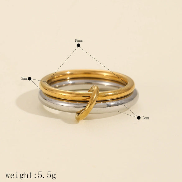 Wholesale Geometric Stainless Steel Ring Simple Style Electroplated Unisex