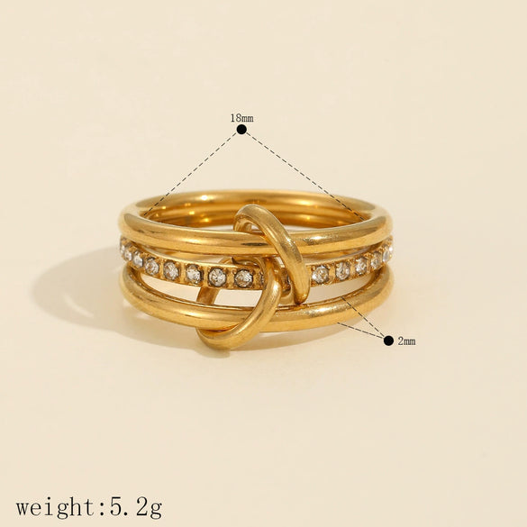 Wholesale Geometric Stainless Steel Ring Simple Style Electroplated Unisex