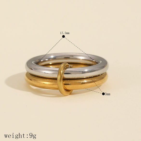 Wholesale Geometric Stainless Steel Ring Simple Style Electroplated Unisex