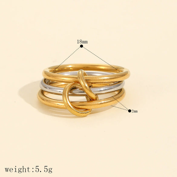 Wholesale Geometric Stainless Steel Ring Simple Style Electroplated Unisex