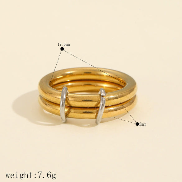 Wholesale Geometric Stainless Steel Ring Simple Style Electroplated Unisex