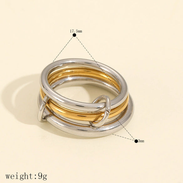 Wholesale Geometric Stainless Steel Ring Simple Style Electroplated Unisex