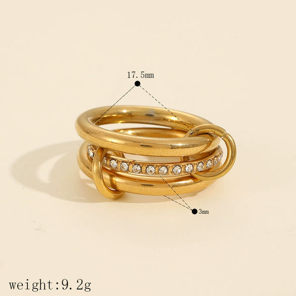Wholesale Geometric Stainless Steel Ring Simple Style Electroplated Unisex