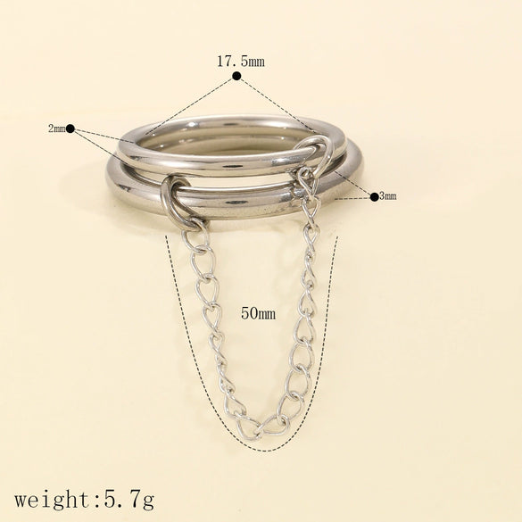 Wholesale Geometric Stainless Steel Ring Simple Style Electroplated Unisex