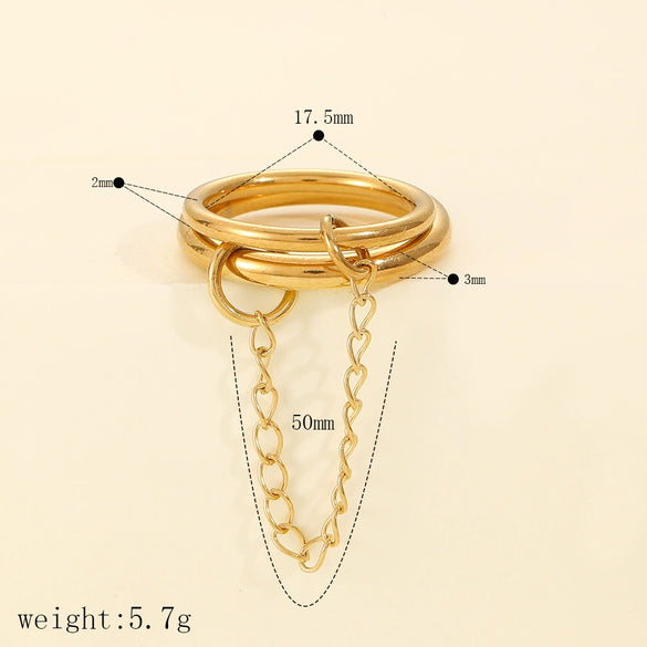 Wholesale Geometric Stainless Steel Ring Simple Style Electroplated Unisex