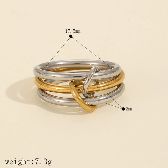 Wholesale Geometric Stainless Steel Ring Simple Style Electroplated Unisex