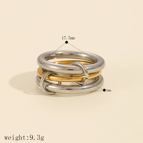 Wholesale Geometric Stainless Steel Ring Simple Style Electroplated Unisex