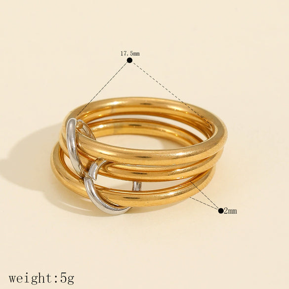 Wholesale Geometric Stainless Steel Ring Simple Style Electroplated Unisex