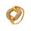 Wholesale Geometric 316L Stainless Steel Ring With 5A Zircon Electroplated In 18K Real Gold As Fashion Jewelry