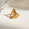 Wholesale Geometric Stainless Steel Ring With Electroplating Treatment