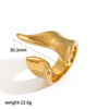Wholesale Geometric Stainless Steel Ring With Hammered And 18K Gold Plated Finish Fashionable And Unisex