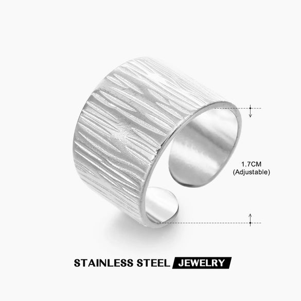 Wholesale Geometric Stainless Steel Ring With 18K Gold Plated Electroplating For Women