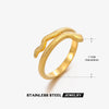Wholesale Geometric Stainless Steel Ring With 18K Gold Plated Electroplating For Women