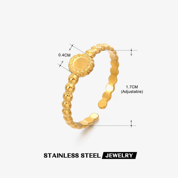 Wholesale Geometric Stainless Steel Ring With 18K Gold Plated Electroplating For Women