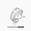 Wholesale Geometric Stainless Steel Ring With 18K Gold Plated Electroplating For Women
