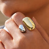 Wholesale Geometric Stainless Steel Rings With Pvd Furnace Vacuum Real Gold Plating For Women And Men