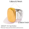 Wholesale Geometric Stainless Steel Rings With Pvd Furnace Vacuum Real Gold Plating For Women And Men