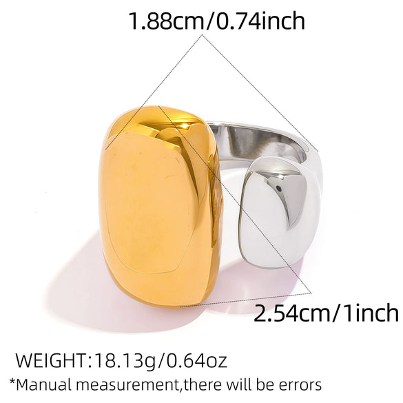 Wholesale Geometric Stainless Steel Rings With Pvd Furnace Vacuum Real Gold Plating For Women And Men