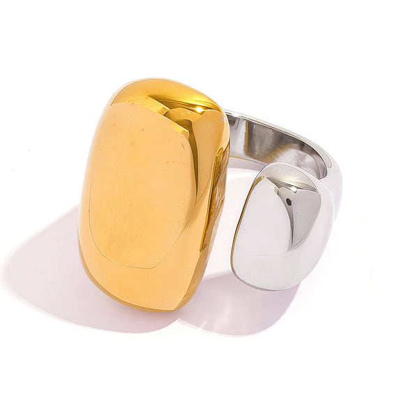 Wholesale Geometric Stainless Steel Rings With Pvd Furnace Vacuum Real Gold Plating For Women And Men