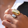 Wholesale Geometric Stainless Steel Rings With Pvd Furnace Vacuum Real Gold Plating For Women And Men
