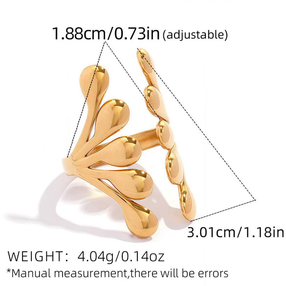 Wholesale Geometric Stainless Steel Rings With Pvd Furnace Vacuum Real Gold Plating For Women And Men