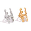 Wholesale Geometric Stainless Steel Rings With Pvd Furnace Vacuum Real Gold Plating For Women And Men