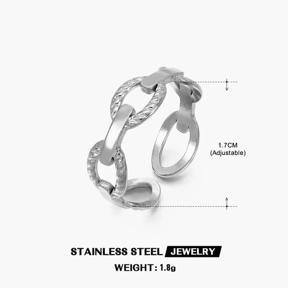 Wholesale Geometric Stainless Steel Star Moon Ring 18K Gold Plated For Women