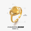 Wholesale Geometric Stainless Steel Star Moon Ring 18K Gold Plated For Women