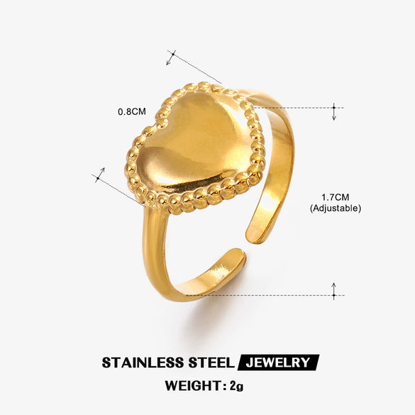 Wholesale Geometric Stainless Steel Star Moon Ring 18K Gold Plated For Women
