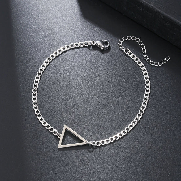 Wholesale Geometric Stainless Steel Triangle Chain Bracelet Handmade Unisex