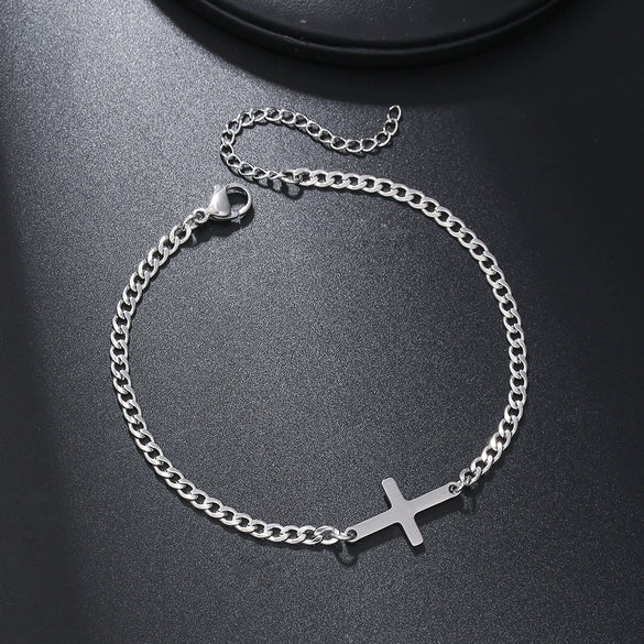 Wholesale Geometric Stainless Steel Triangle Chain Bracelet Handmade Unisex