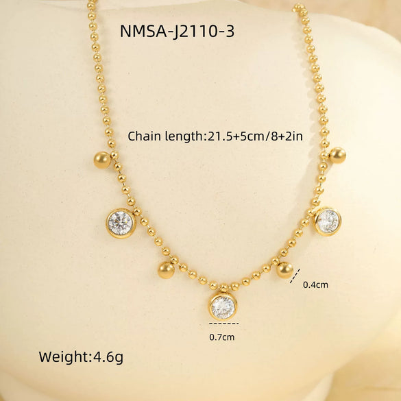 Wholesale Geometric Stainless Steel Unisex Multi Layer Gem Pendant Anklet For Summer