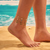 Wholesale Geometric Stainless Steel Unisex Multi Layer Gem Pendant Anklet For Summer