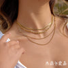 Wholesale Geometric Stainless Steel Vacuum Real Gold Plated Clavicle Necklace For Women