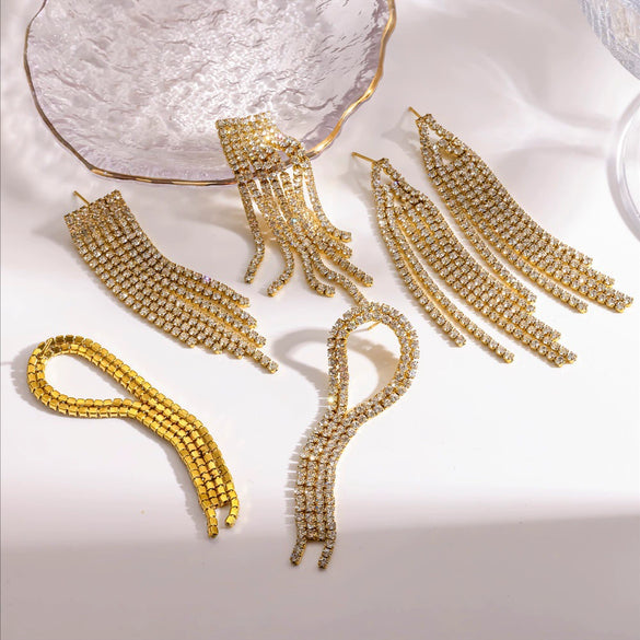 Wholesale Geometric Stainless Steel Vacuum Real Gold Plated Earrings For Women