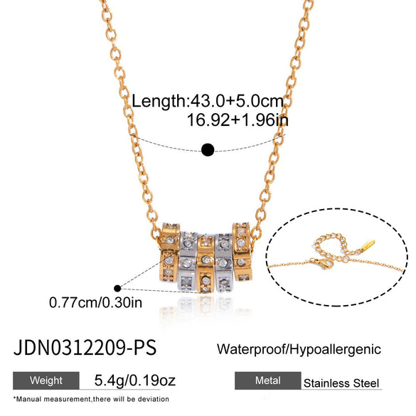 Wholesale Geometric Stainless Steel Vacuum Real Gold Plated Necklace For Women
