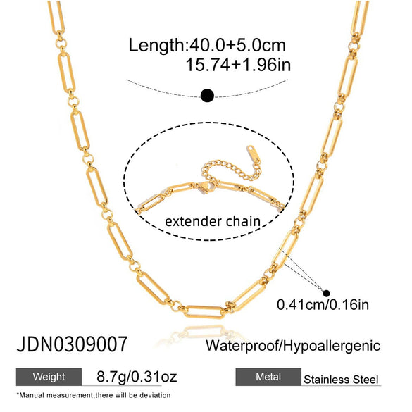 Wholesale Geometric Stainless Steel Vacuum Real Gold Plated Necklace For Women