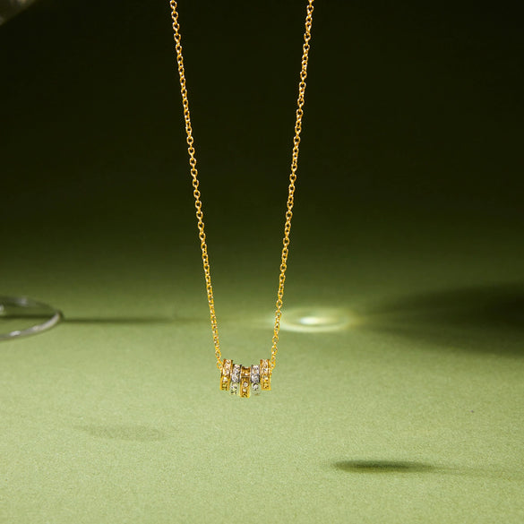 Wholesale Geometric Stainless Steel Vacuum Real Gold Plated Necklace For Women