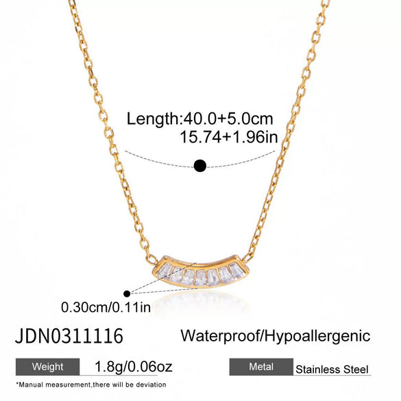Wholesale Geometric Stainless Steel Vacuum Real Gold Plated Pendant Necklace For Women