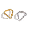 Wholesale Geometric Stainless Steel Vacuum Real Gold Plated Rings For Women