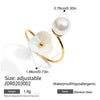 Wholesale Geometric Stainless Steel Vacuum Real Gold Plated Rings For Women