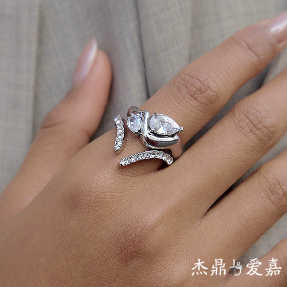 Wholesale Geometric Stainless Steel Vacuum Real Gold Plated Rings For Women