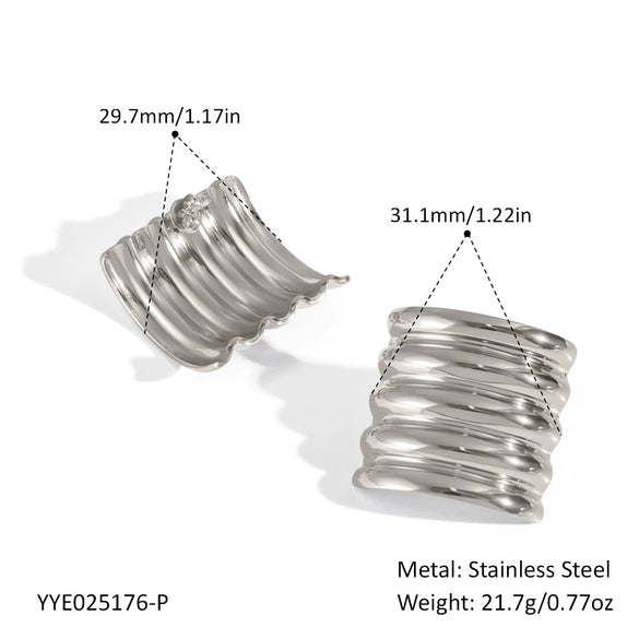 Wholesale Geometric Stainless Steel Vacuum Real Gold Plated Women's Earrings Accessories