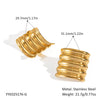 Wholesale Geometric Stainless Steel Vacuum Real Gold Plated Women's Earrings Accessories