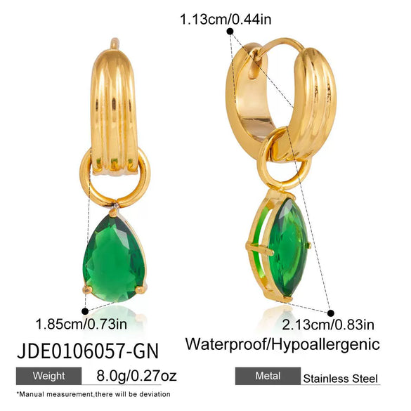 Wholesale Geometric Stainless Steel Vacuum Real Gold Plated Women's Earrings Light Luxury Highend Niche Style