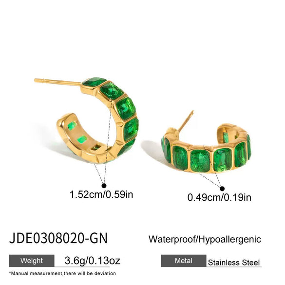 Wholesale Geometric Stainless Steel Vacuum Real Gold Plated Women's Earrings Light Luxury Highend Niche Style