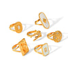 Wholesale Geometric Stainless Steel Women's Ring With Electroplating